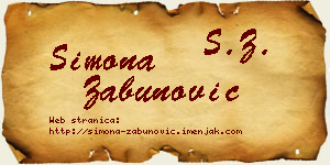 Simona Zabunović vizit kartica